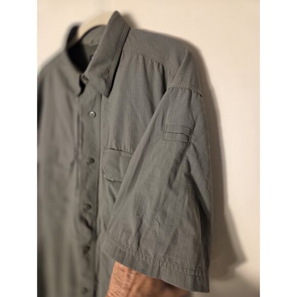 5.11 Tactical Ripstop Olive Green Shirt Size L Multi Pocket Vented Backside - Picture 6 of 13